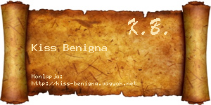 Kiss Benigna névjegykártya